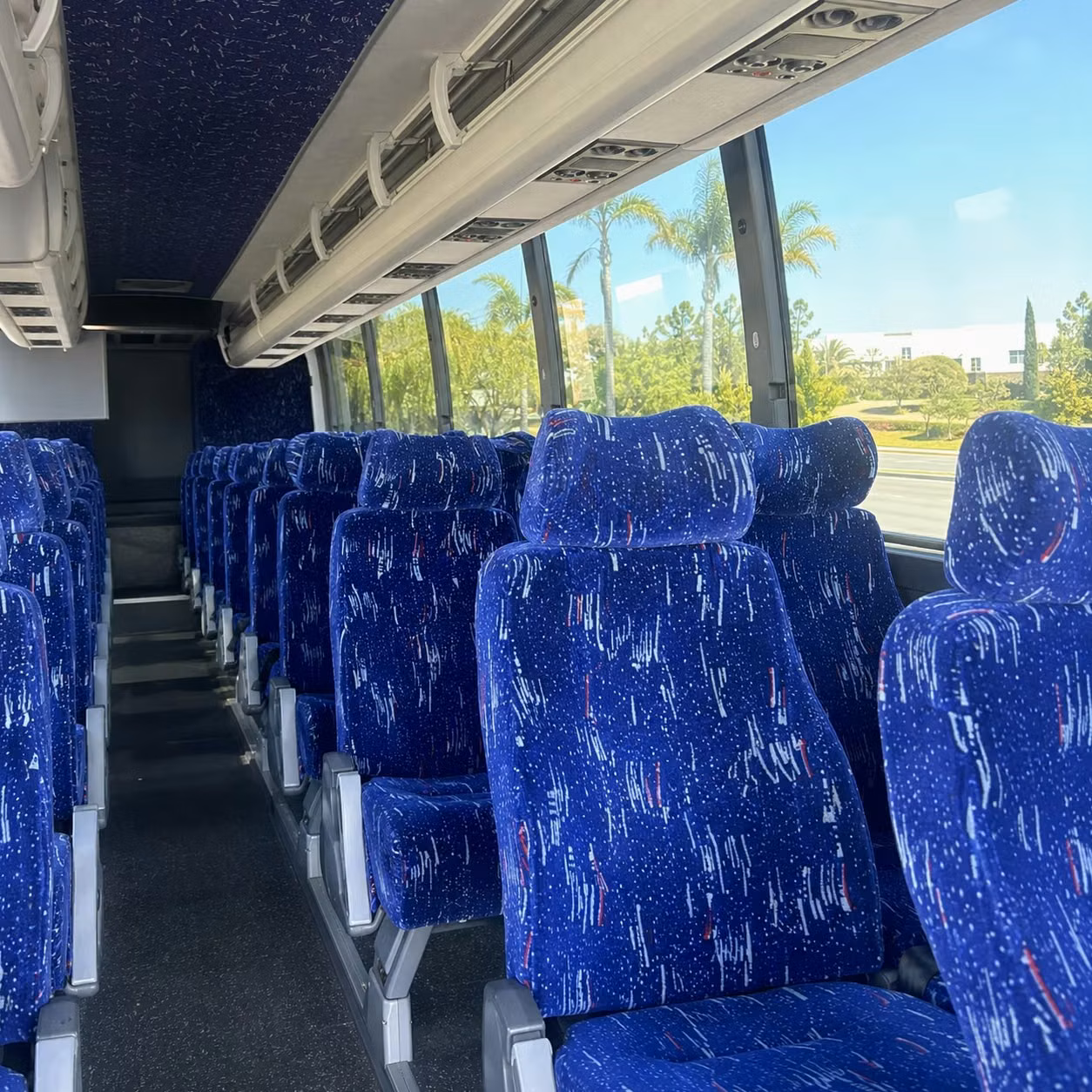 56 passenger charter bus interior